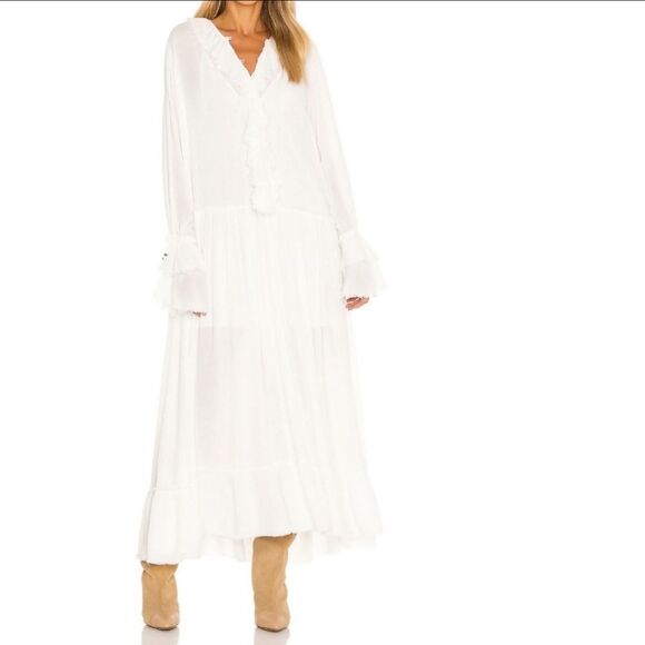 NWT FREE PEOPLE Sweet Darlin Maxi Dress Ivory M - Picture 10 of 10